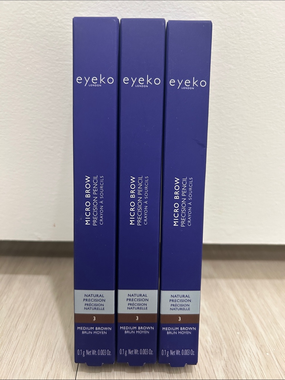 Eyeko (NWT) Micro Brow Precision Pencil — Medium Brown, Set of 3